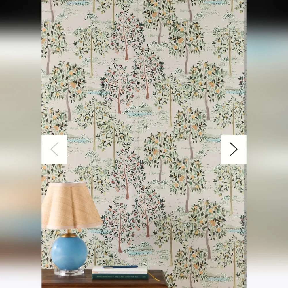Anthropologie Jemma Fruit Tree Wallpaper Single Roll New